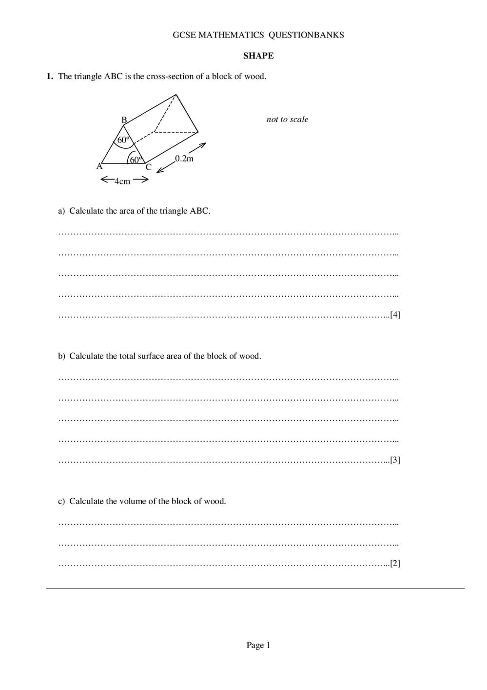 Shape Questions – GCSE (Higher) Maths - Curriculum Press