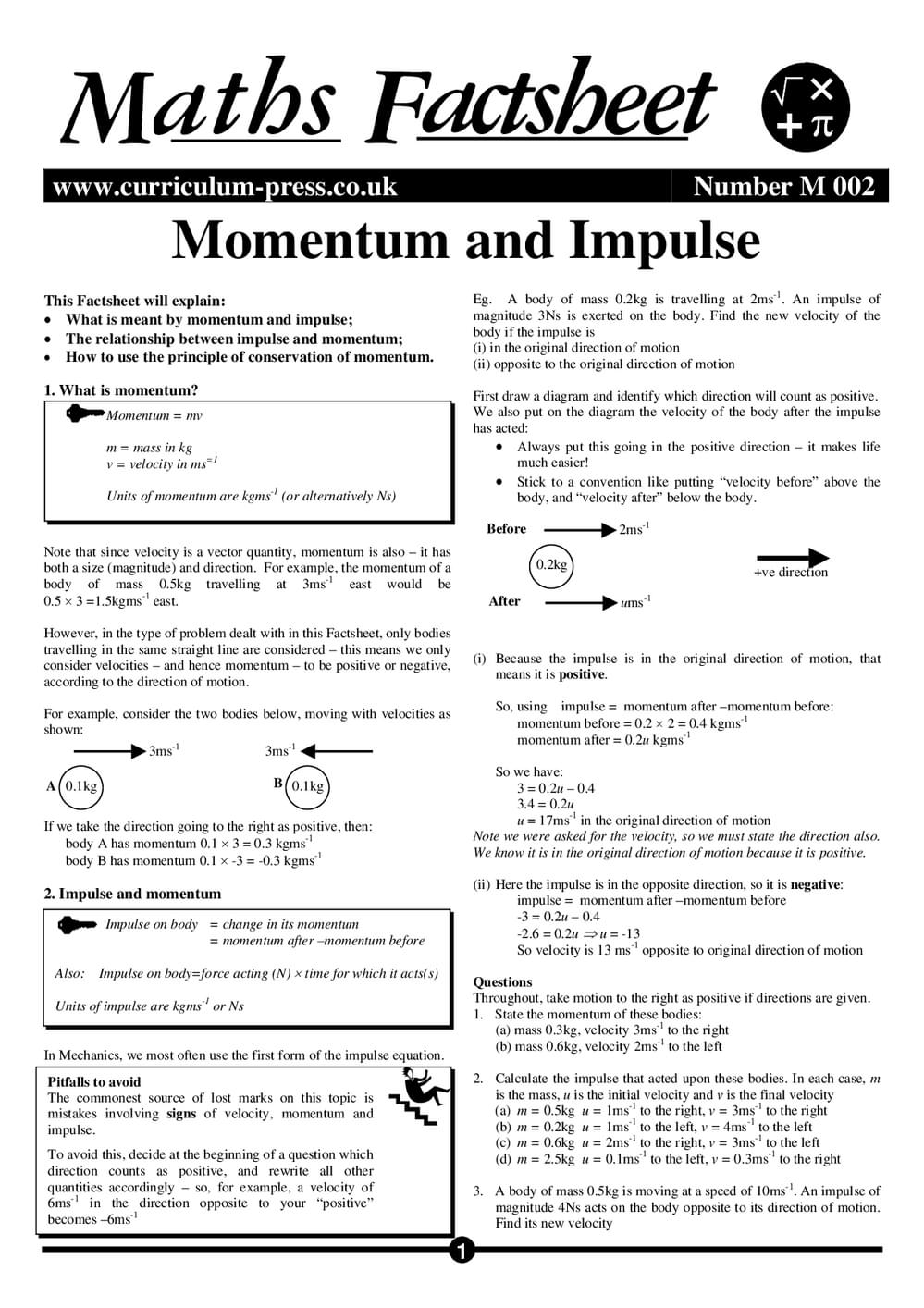 M02  Momentum And Impulse