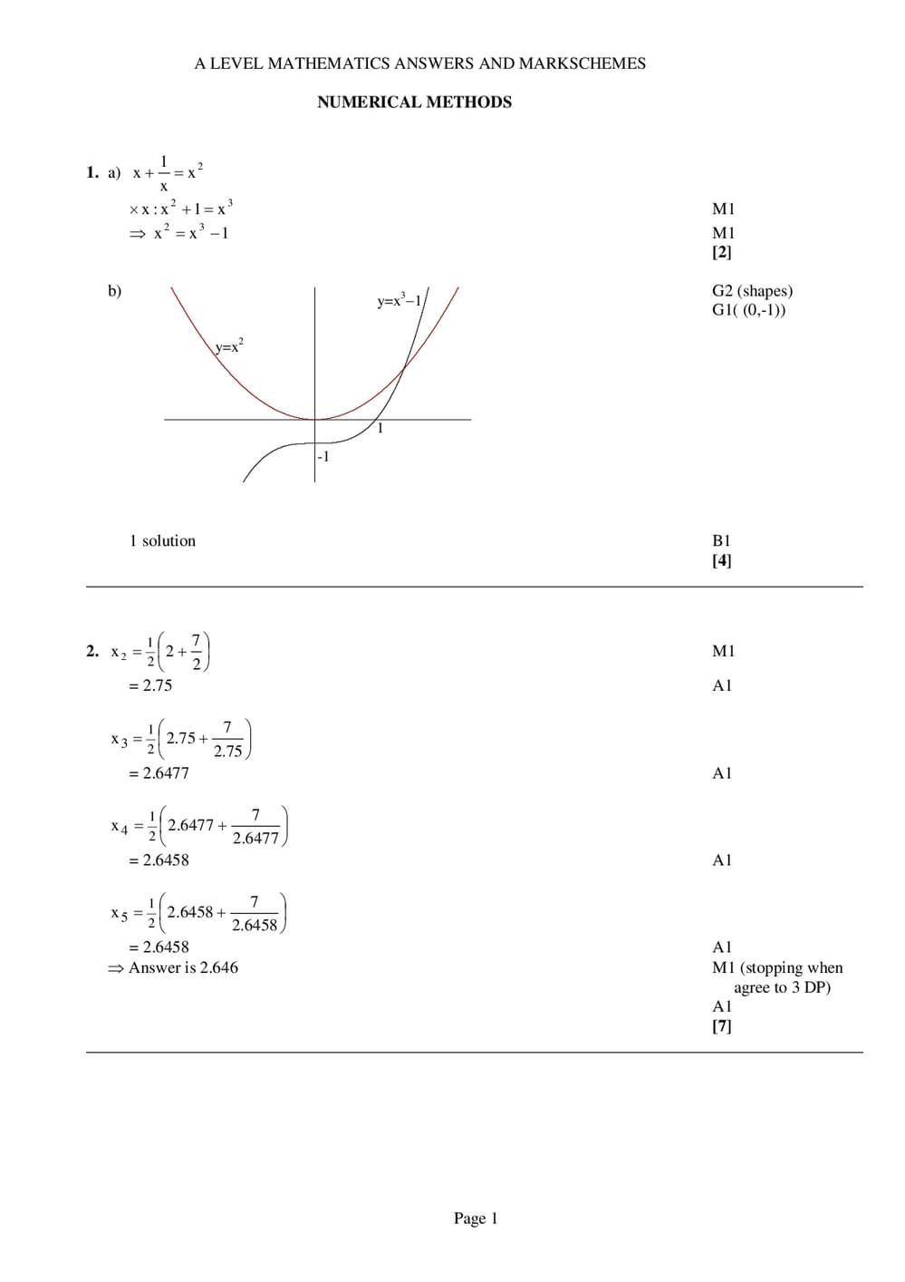 Numerical Methods Answers – A-Level Maths - Curriculum Press