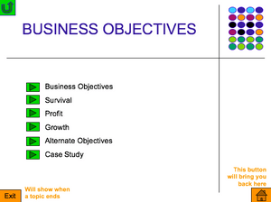 As  Business Objectives