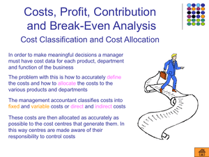 As  Classificationofcosts,profit,contribution