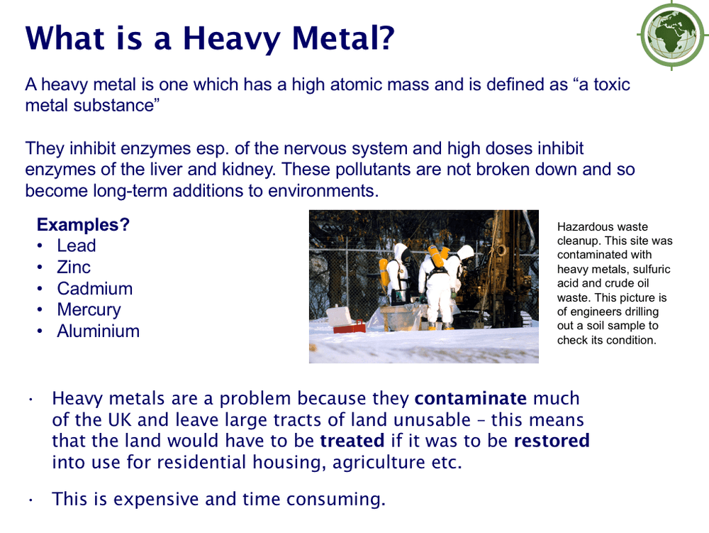 Heavy Metal Pollution - A-Level PowerPoint - Curriculum Press