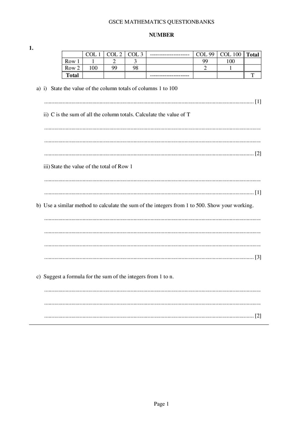 Gcse Numbers Question Work Sheet.pdf Number Questions – GCSE (Higher) Maths - Curriculum Press
