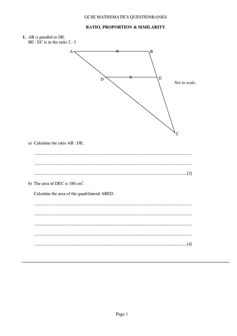 Mmaths Questions Ratio, Proportion and Similarity Questions – GCSE (Higher) Maths ...